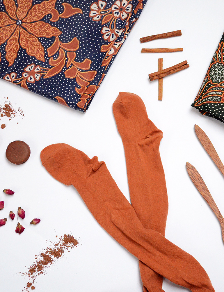 Rajstopy z bawełny organicznej - Cynamon