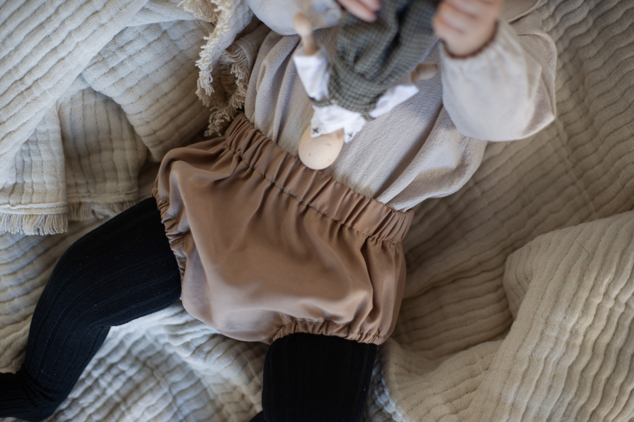 Bloomersy z tencelu - Beżowe