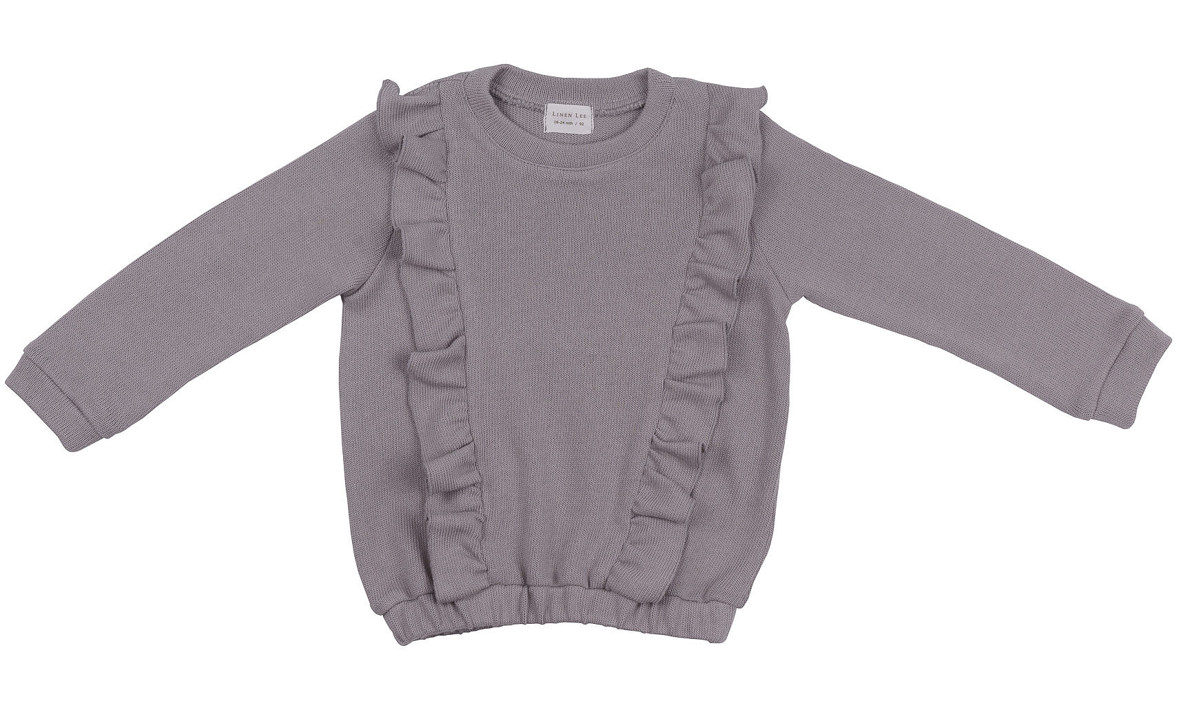 Bawełniana bluza z falbanką - Szara