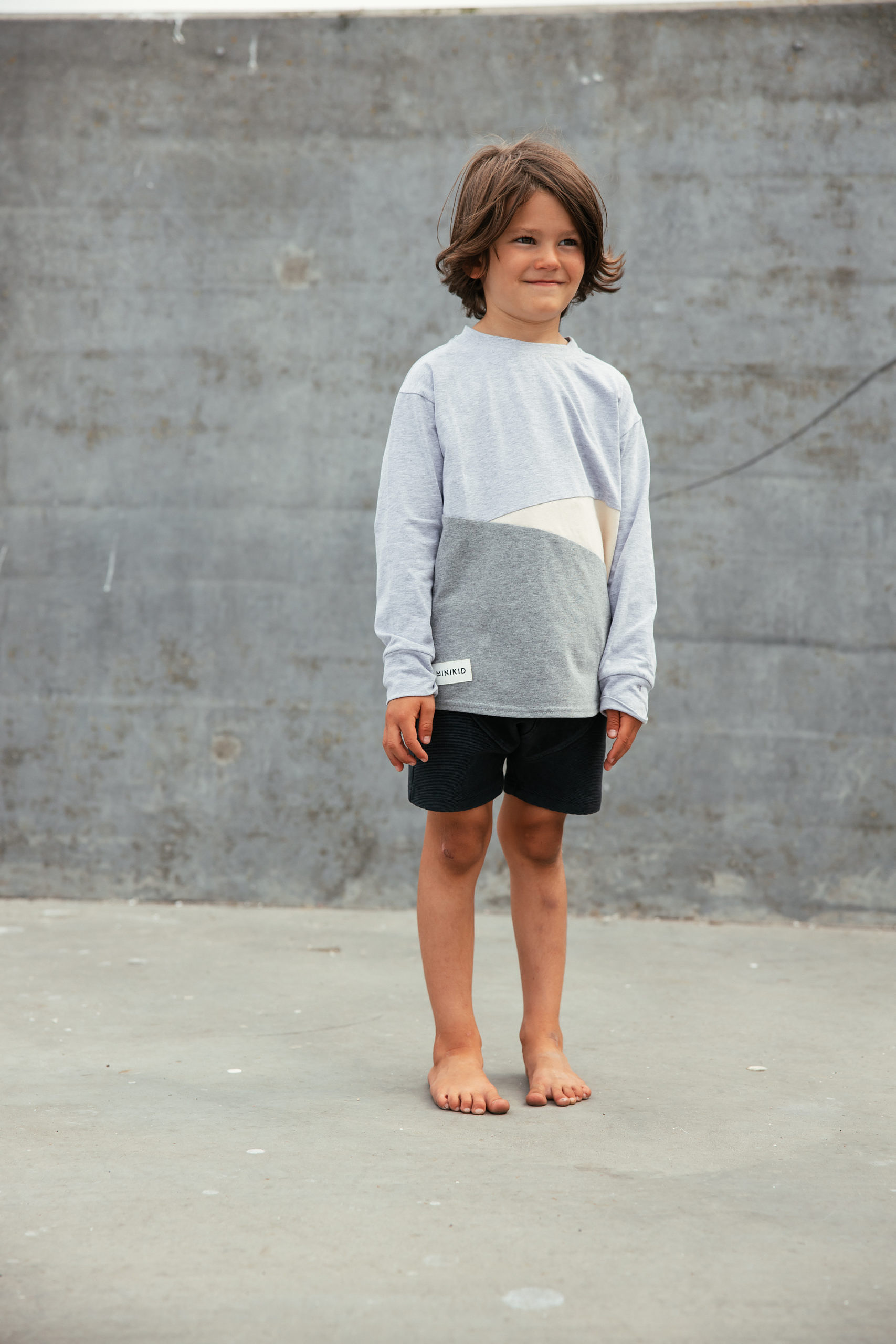 Bluzka z długim rękawem Deconstructed 2.0 - Szara