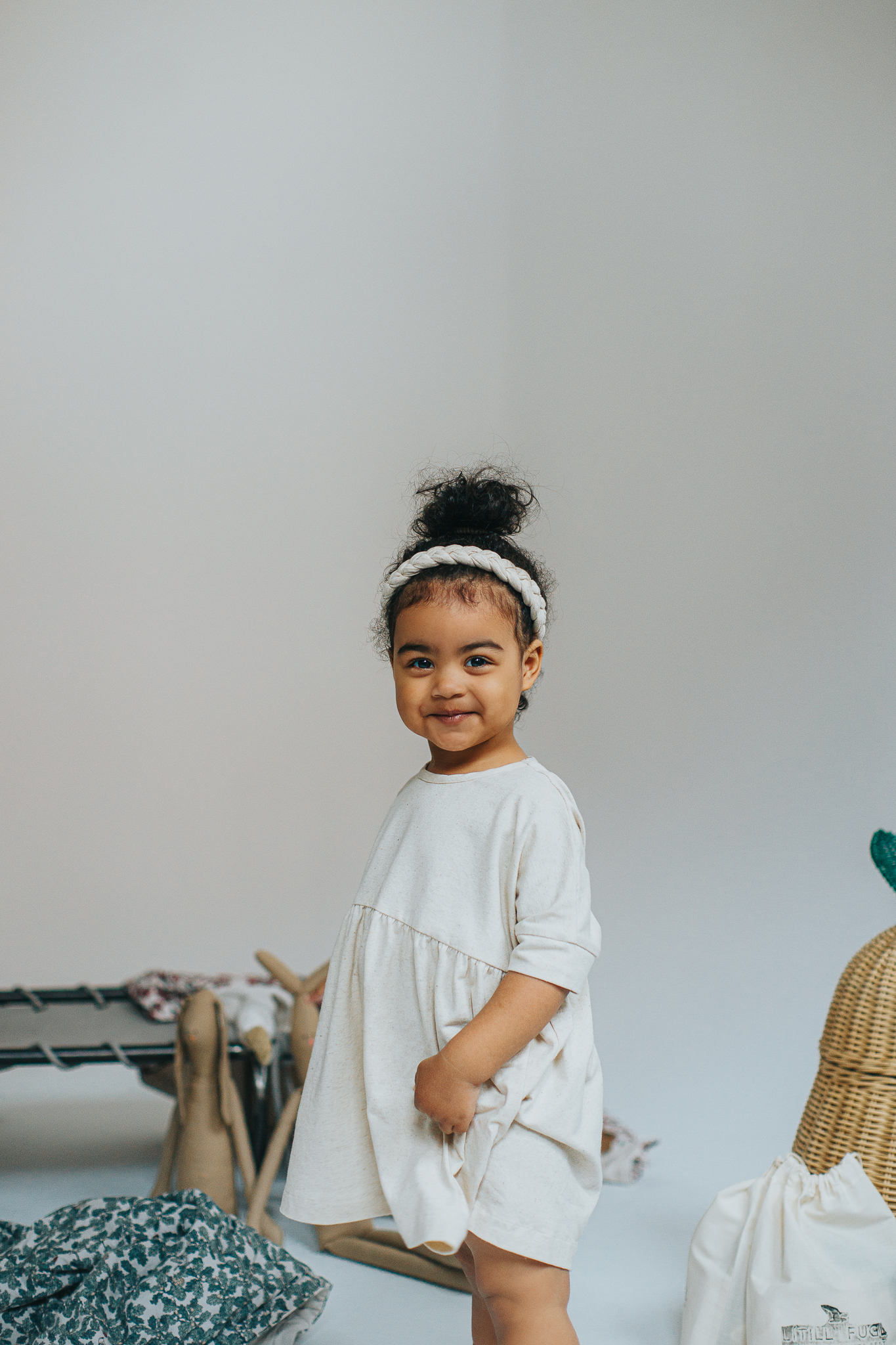 Sukienka bawełniana - Beżowa