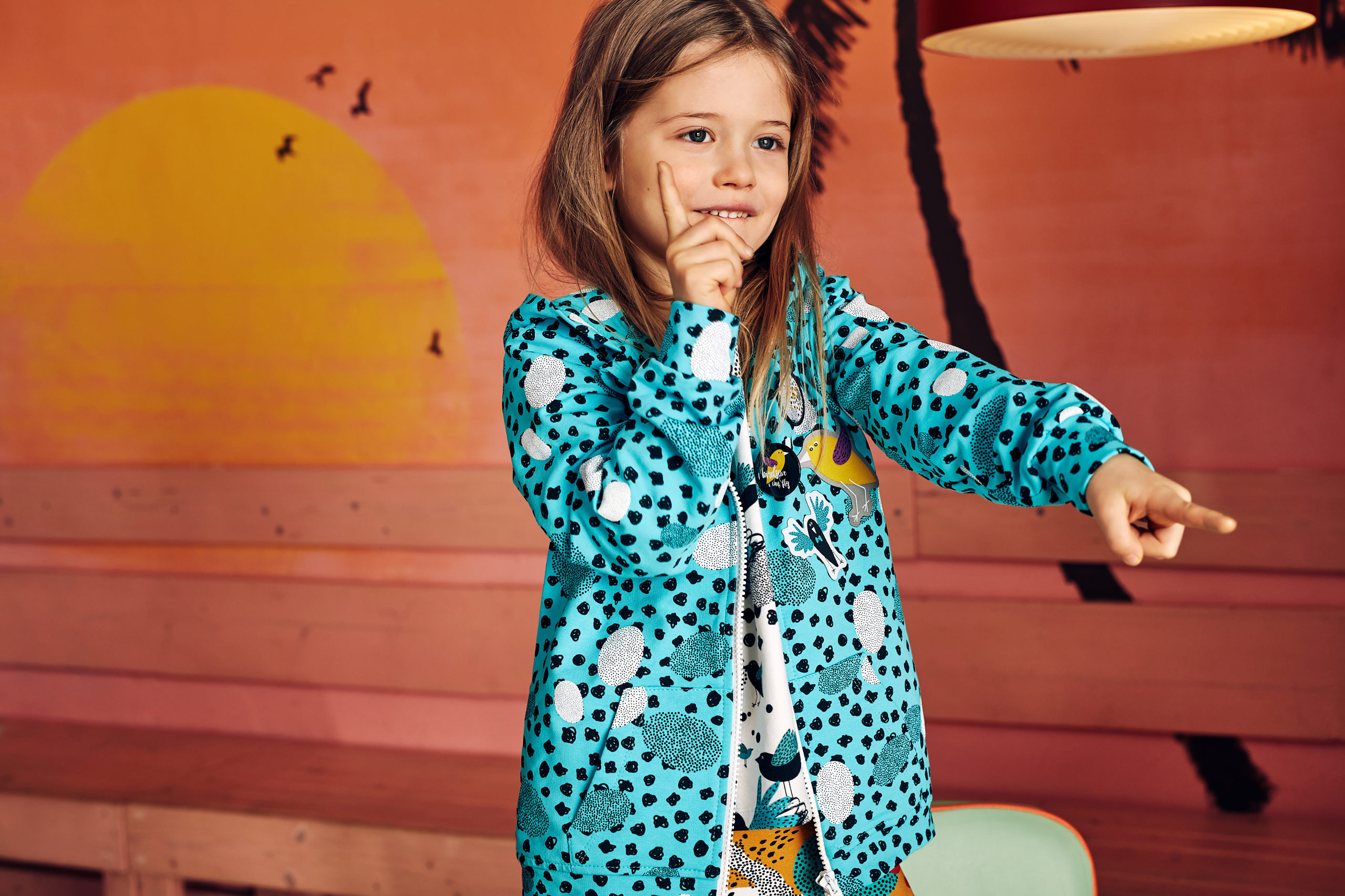 Bluza na zamek z kapturem Mint Nest