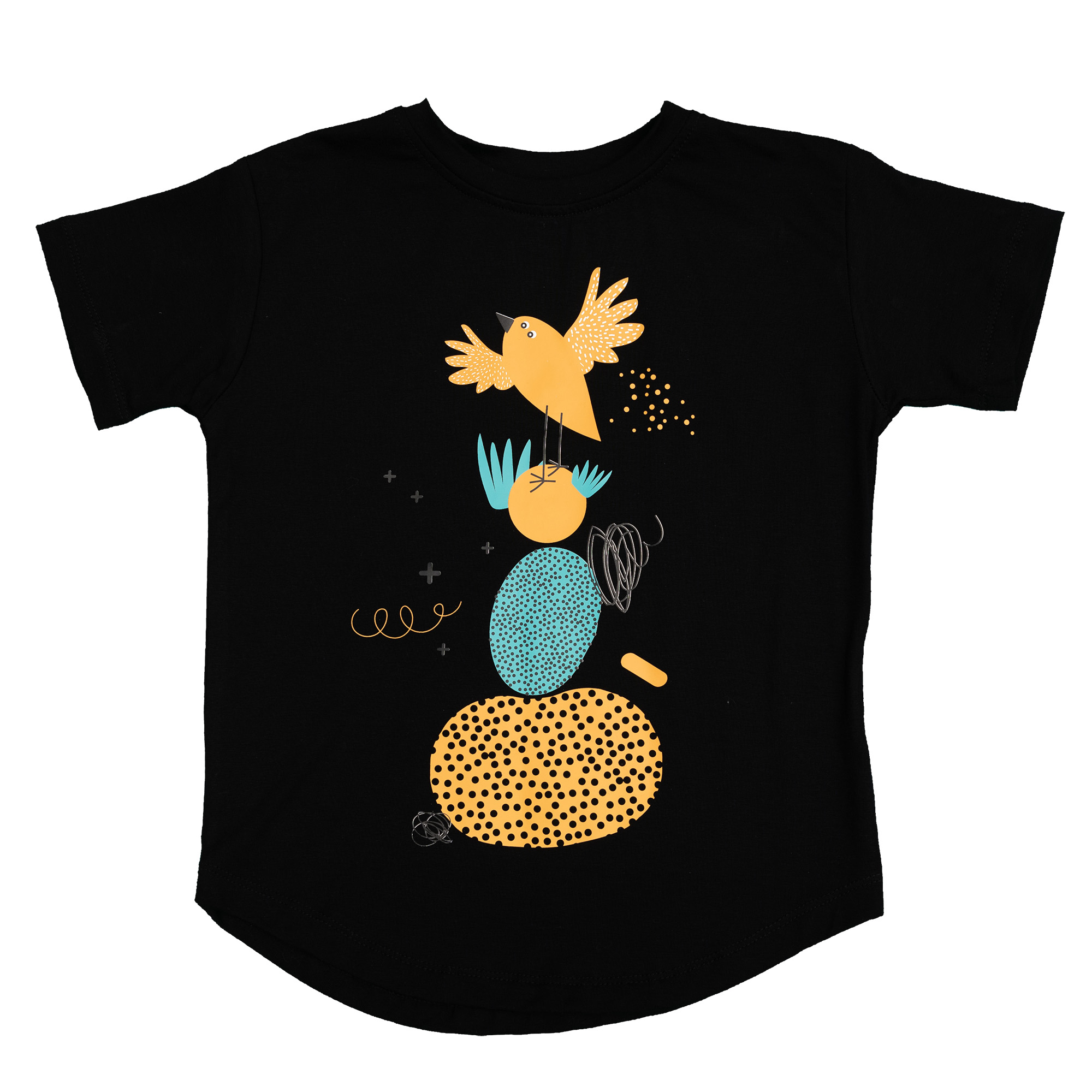 T-Shirt Black Funky Bird