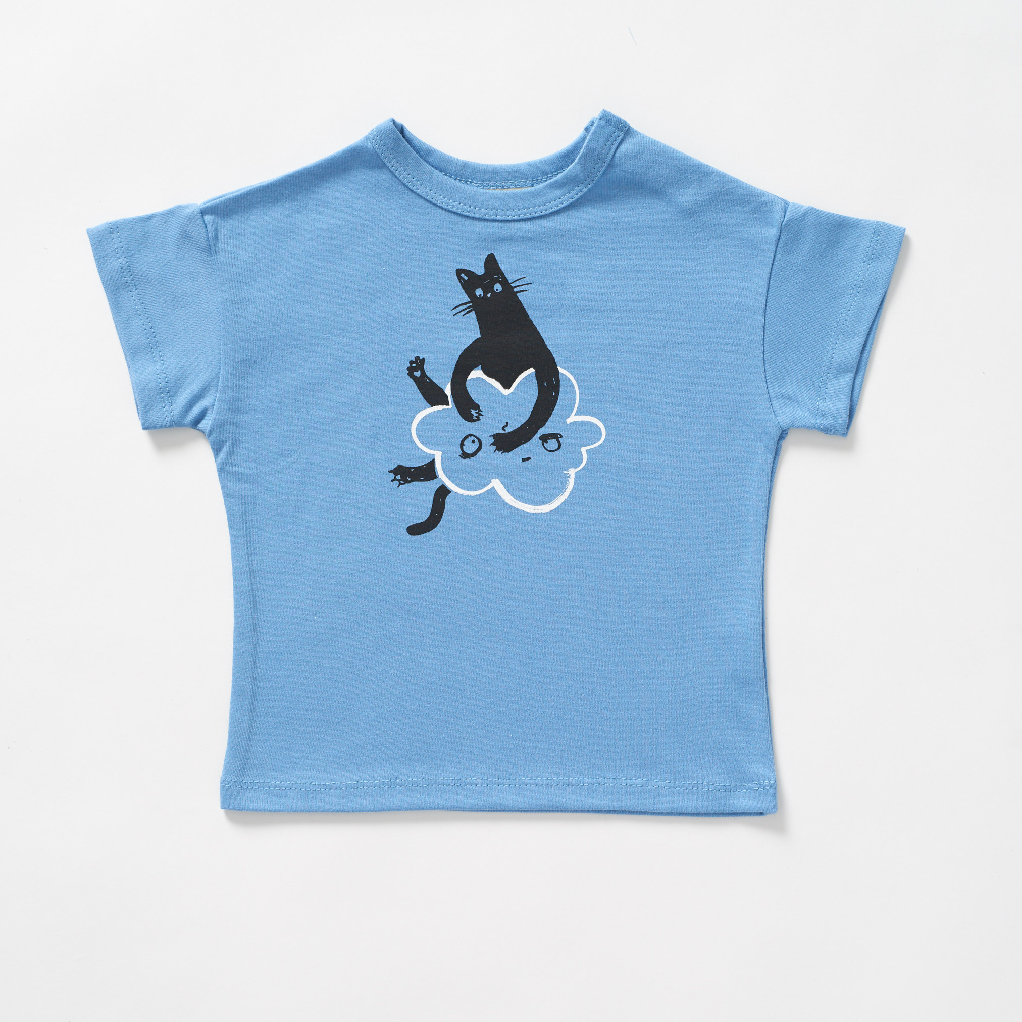 T-shirt Kot - Niebieski