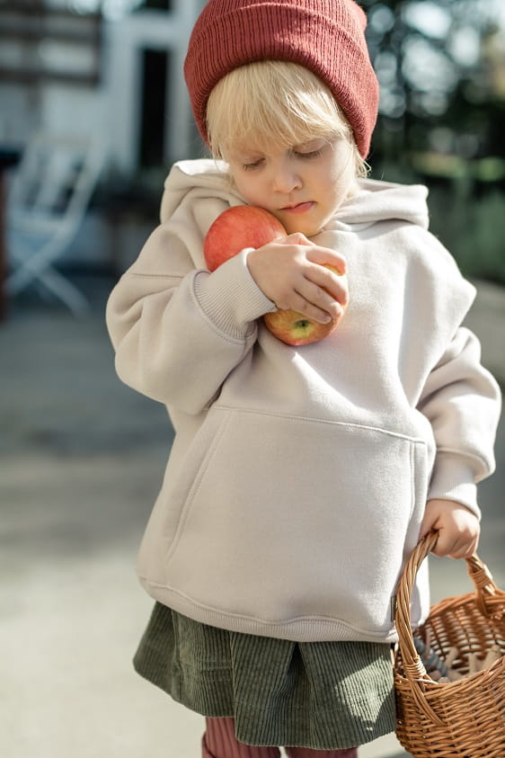 Bluza z kapturem z bawełny organicznej - Jasny beż