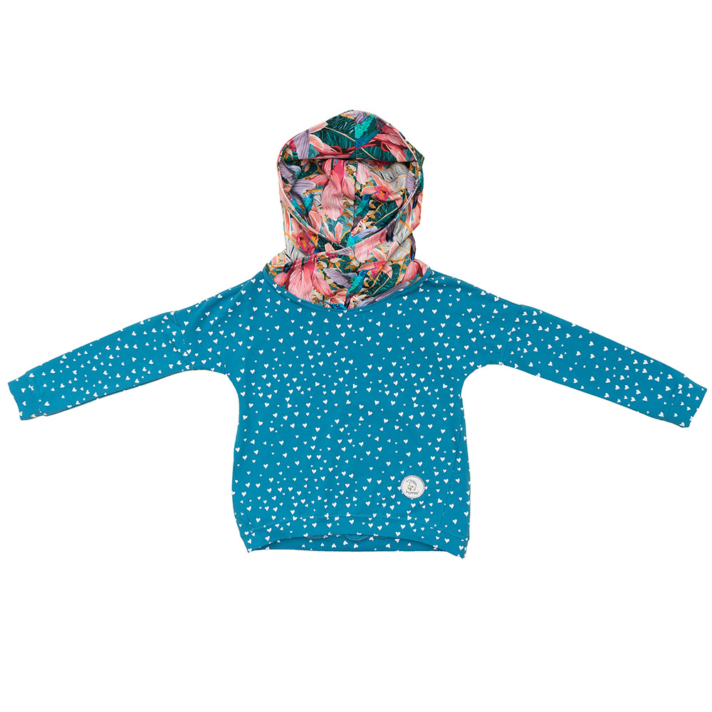 Bluza Oversize Turquise Hearts