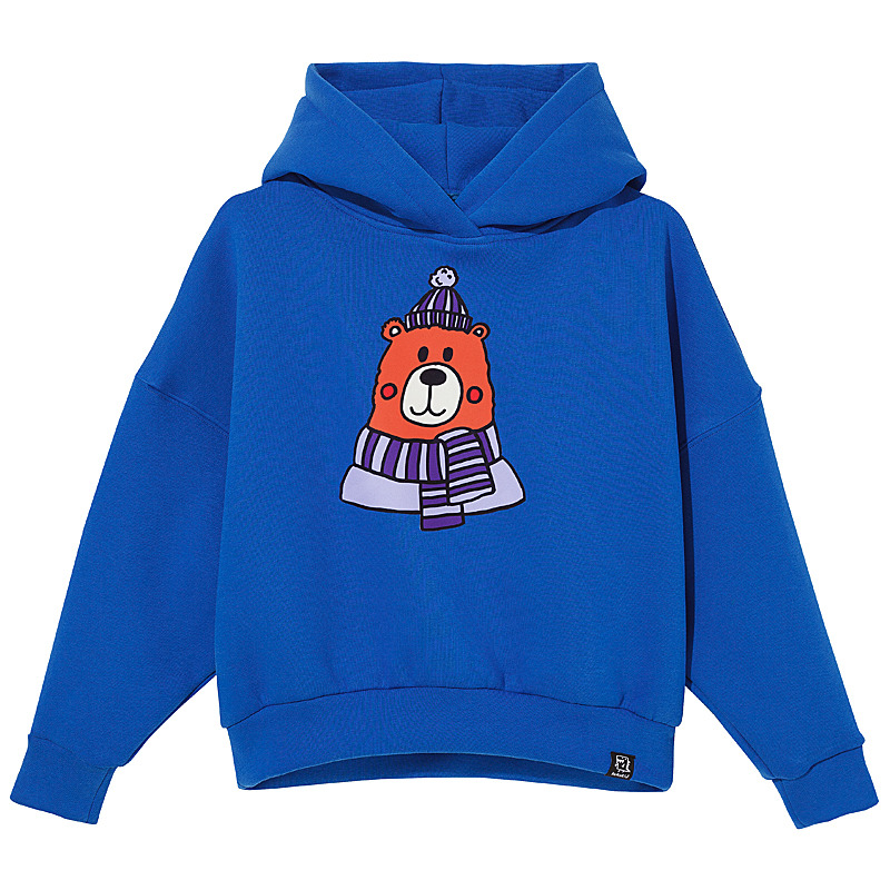Bluza z kapturem Oversized Cobalt Teddy Bear