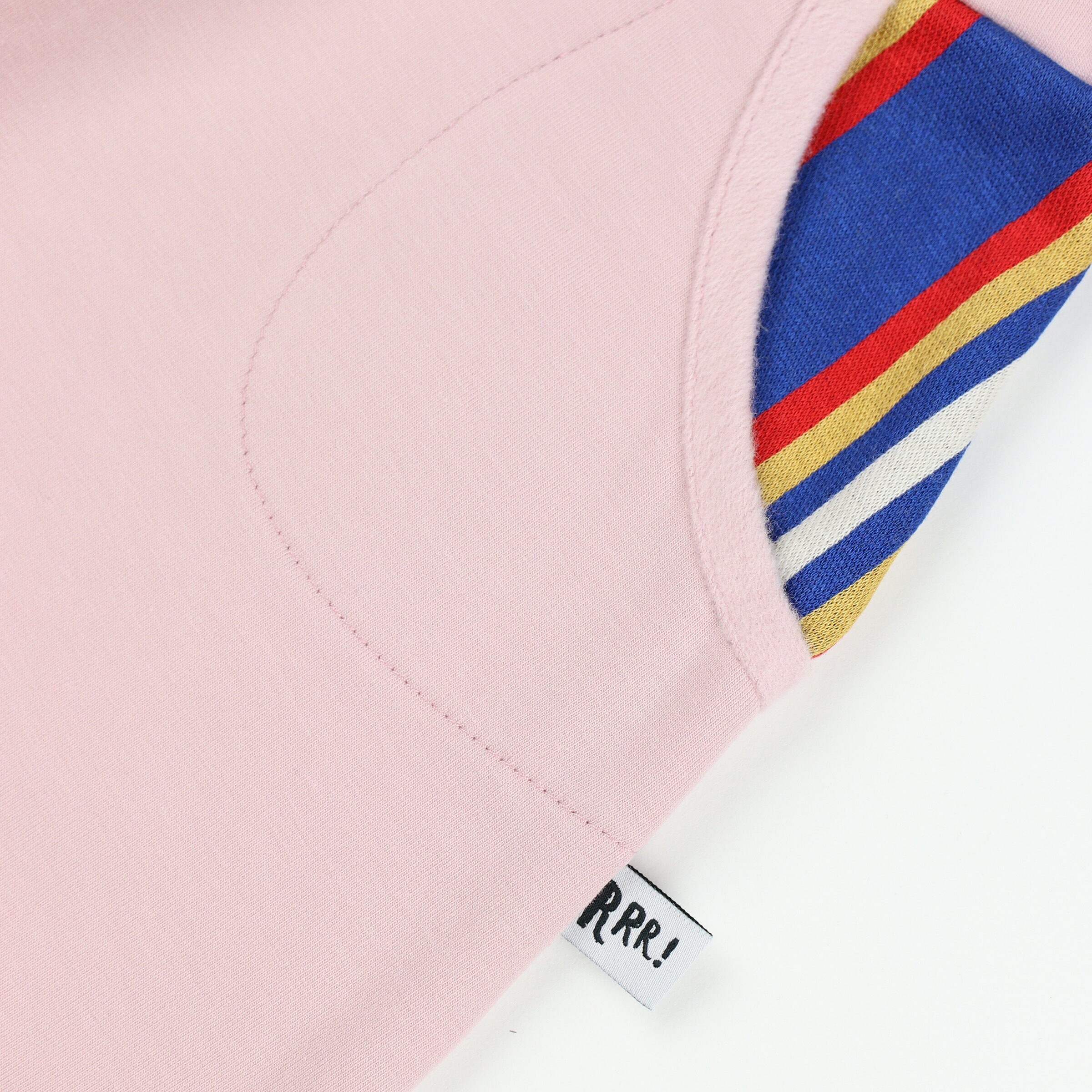 Spodenki różowe z kieszonką w paski