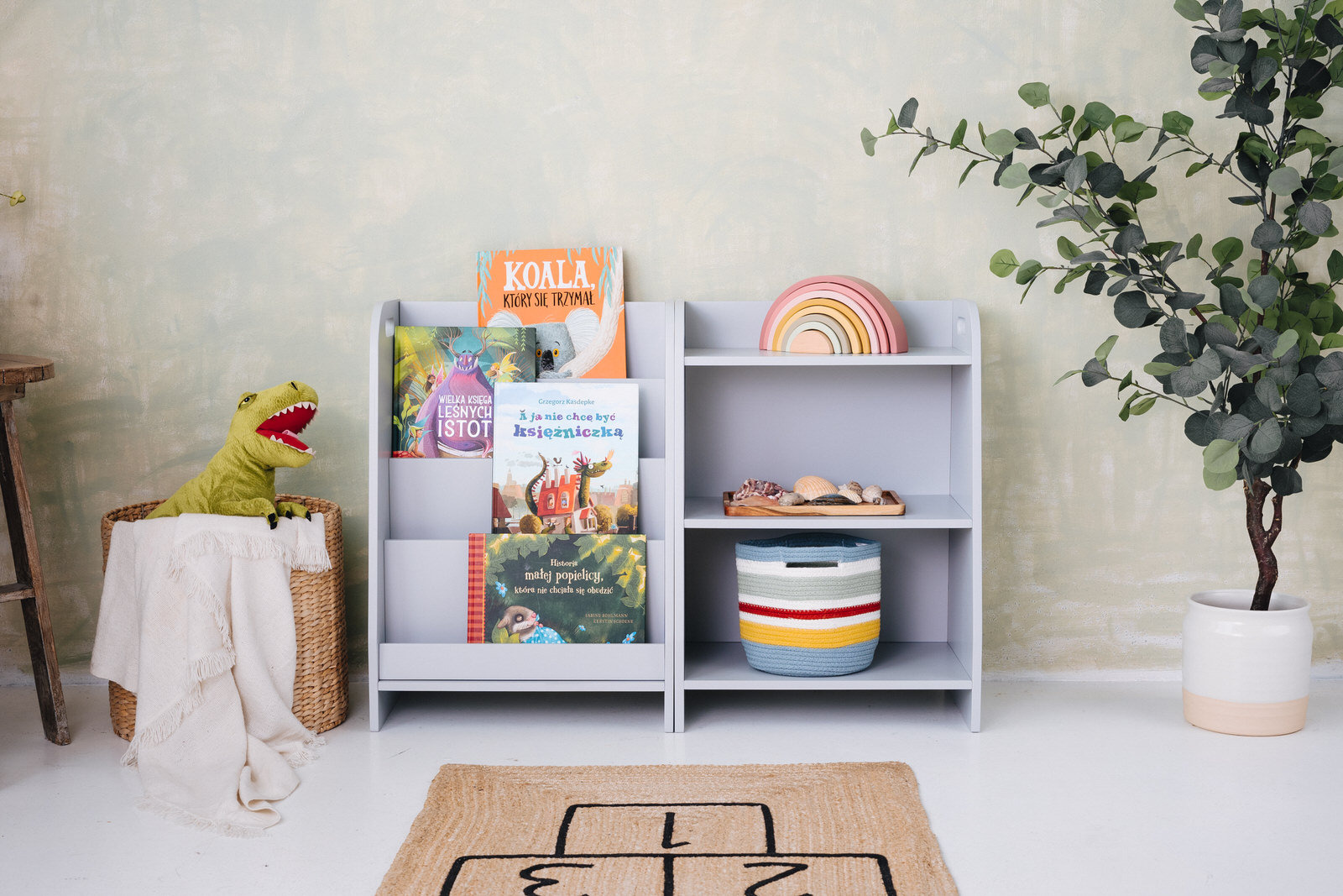Zestaw Montessori Półka na zabawki + Biblioteczka 50cm