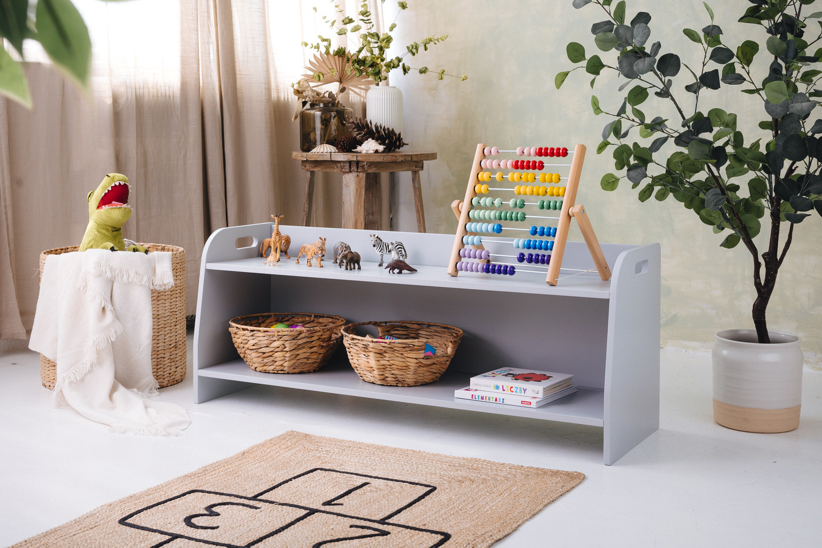 Niska półka na zabawki Montessori - 110cm