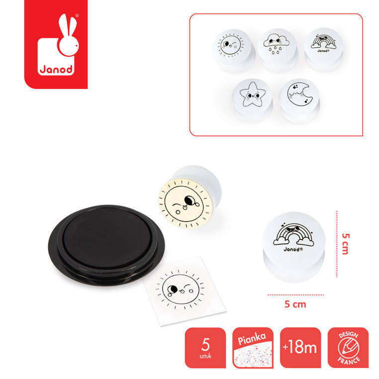 Janod - Zestaw kreatywny Stempelki Słodkie sny 18 m+