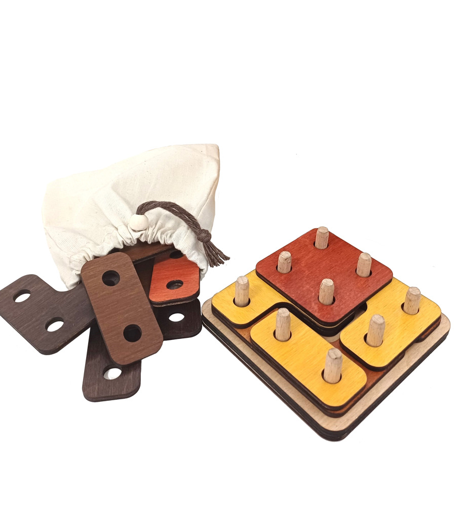 Drewniana gra logiczna - Geometryczna wieża