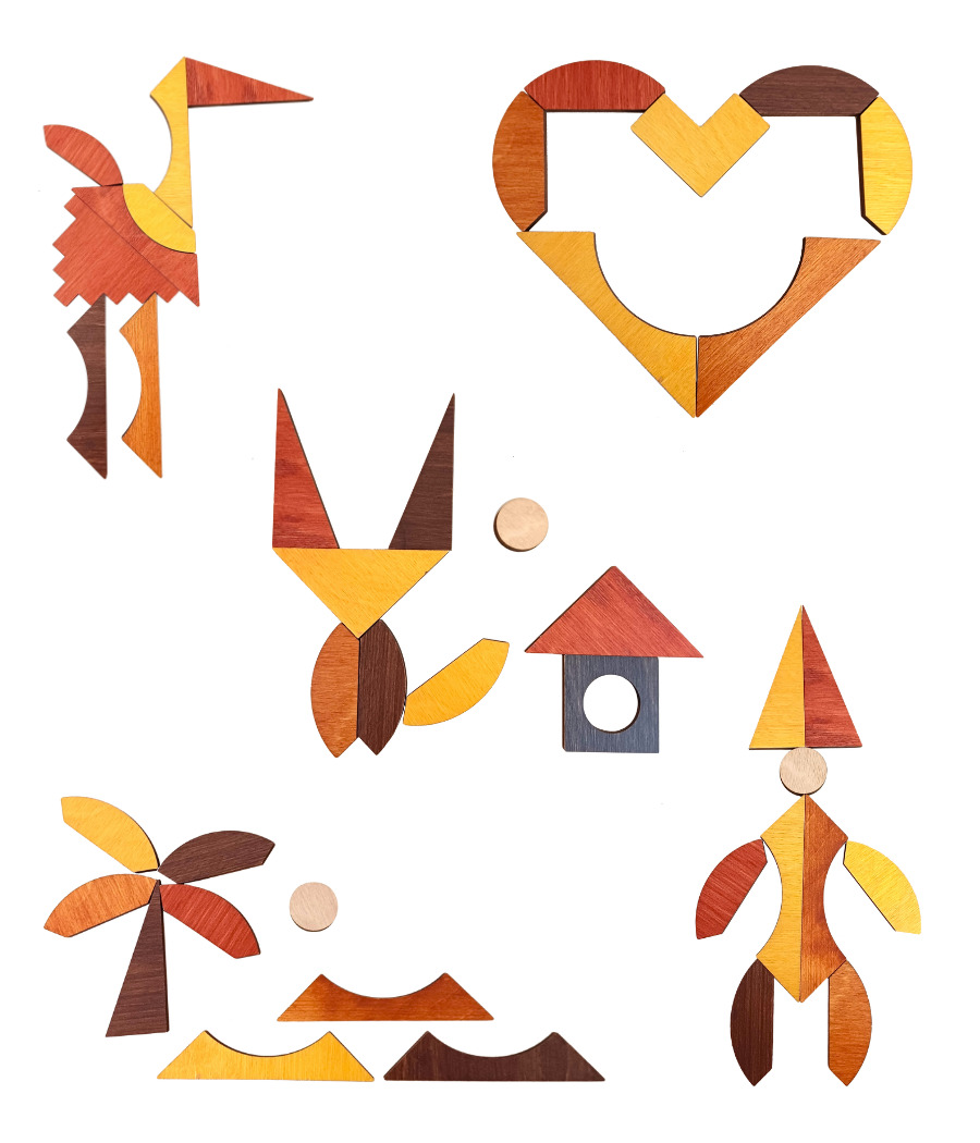 Drewniana gra logiczna - Kreatywne układanki | Poziom ŚREDNI